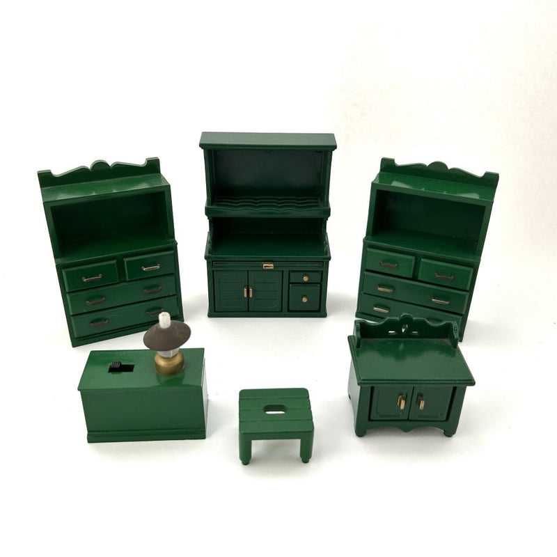 [Used] GREEN FURNITURE SET Epoch Japan Sylvanian Families