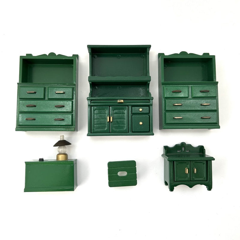 [Used] GREEN FURNITURE SET Epoch Japan Sylvanian Families