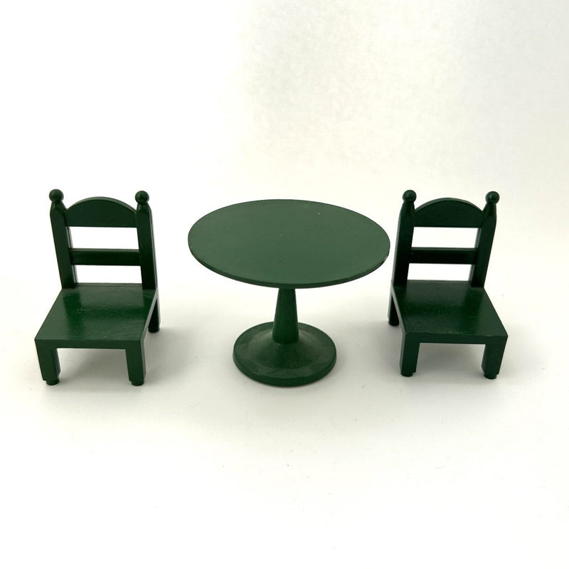 [Used] GREEN TABLE CHAIRS SET Epoch Japan Sylvanian Families