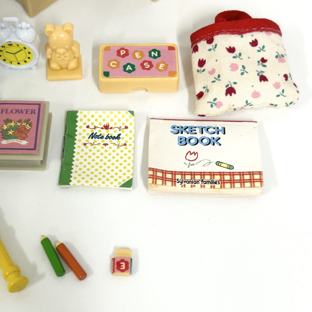 [used] Vintage Study Desk Set 1995 KA-68 Sylvanian Families Calico Critters