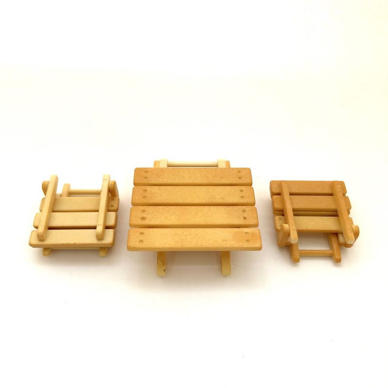 [Used] FOLDING TABLE AND CHAIR SET Calico Criters Epoch Japan Sylvanian Families