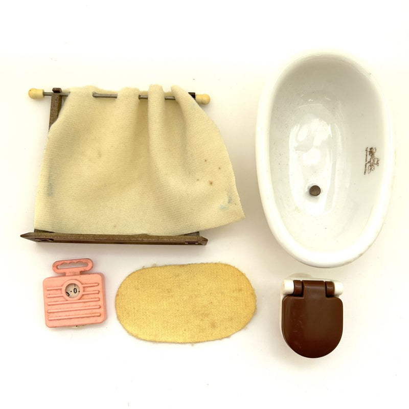 [Used] BATHROOM SET Calico Criters Epoch Japan Sylvanian Families