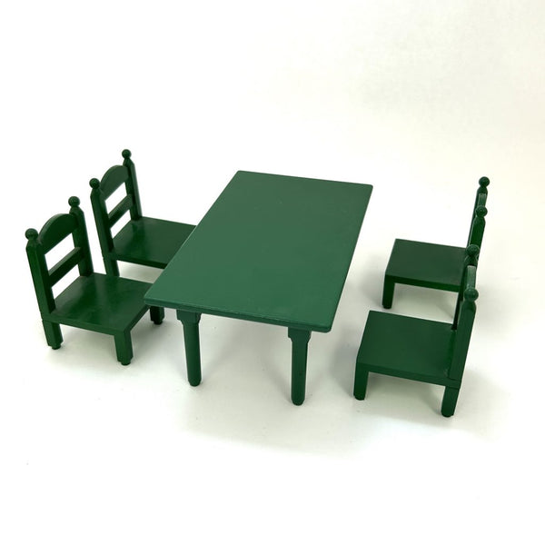 [Used] GREEN TABLE AND CHAIR SET Calico Criters Epoch Japan Sylvanian Families