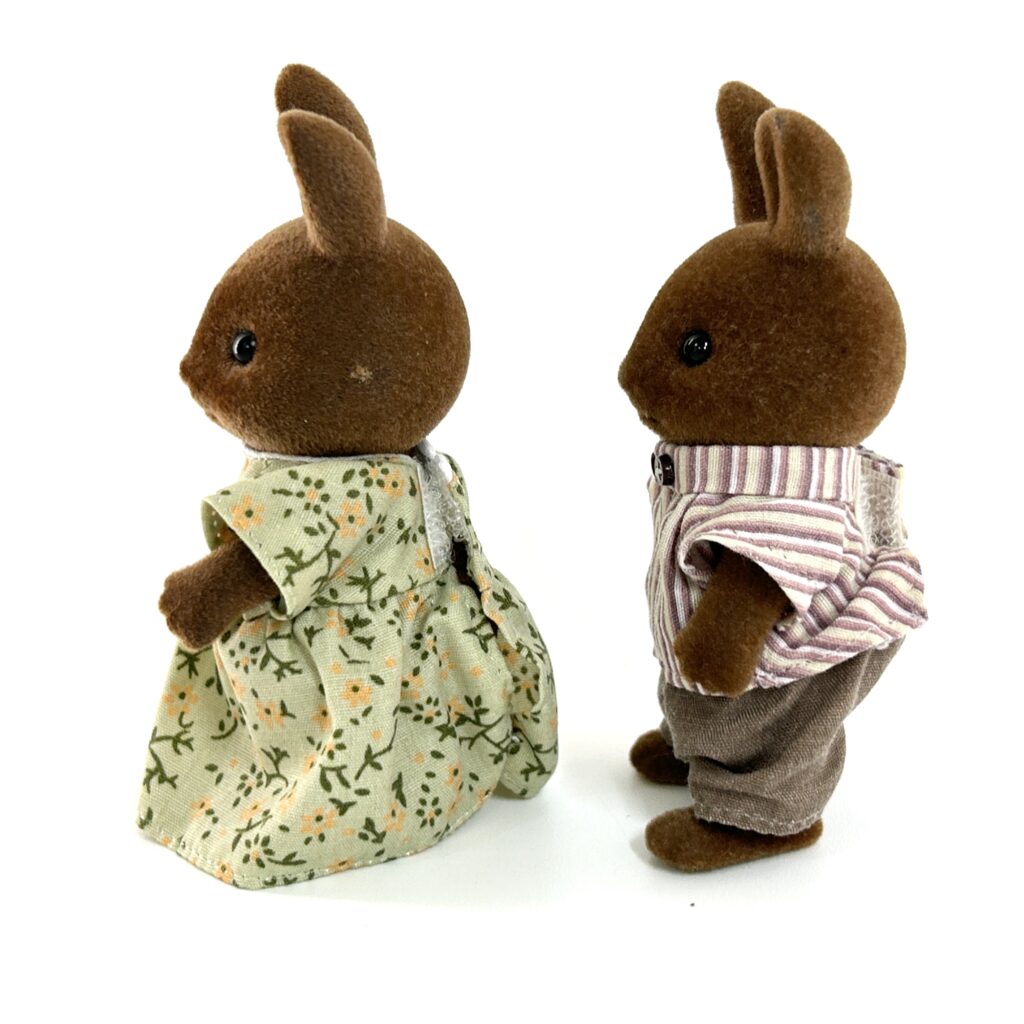 [used] Vintage Brown Rabbit Mother Father Sylvanian Families Calico Critters