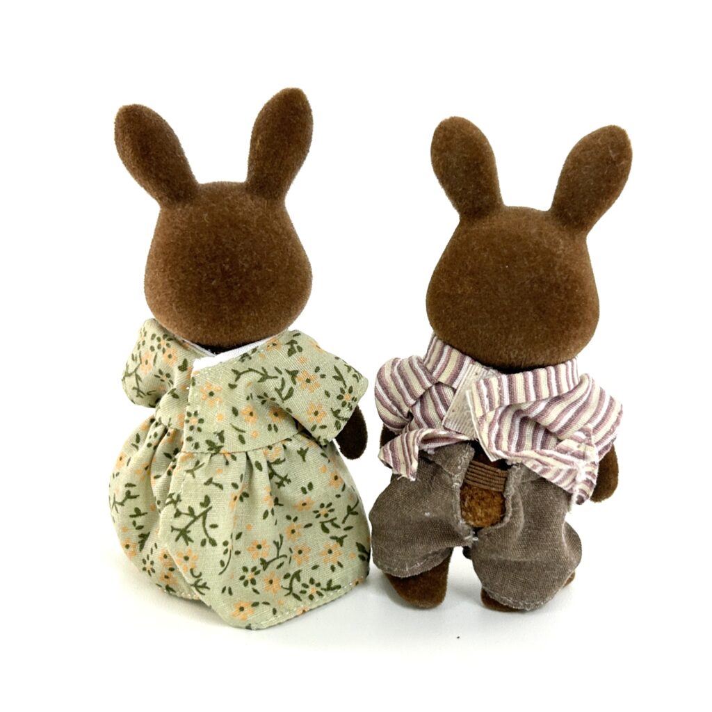 [used] Vintage Brown Rabbit Mother Father Sylvanian Families Calico Critters
