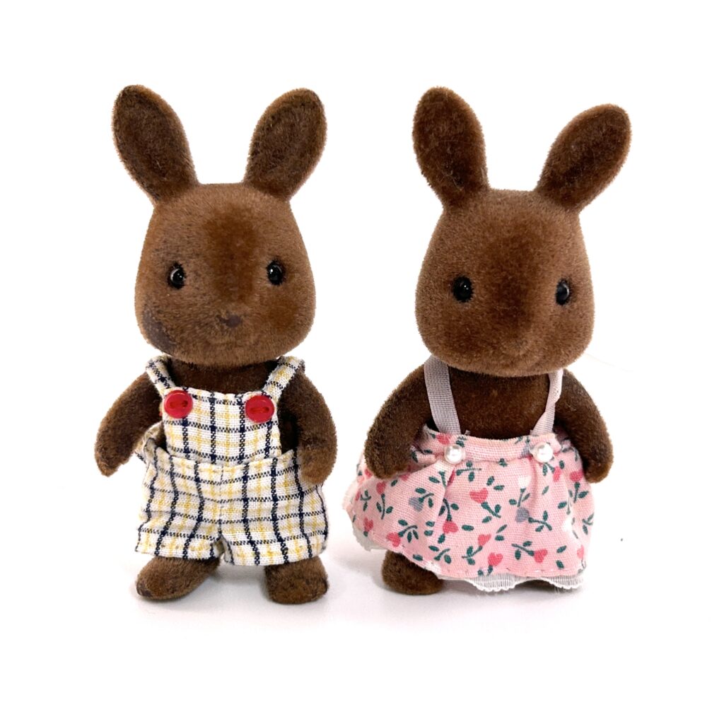 [used] Vintage Brown Rabbit Boy Girl Sylvanian Families Calico Critters