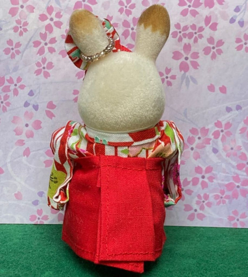 HANDMADE DRESS RED YAGASURI HAKAMA FOR MOTHER Does not apply