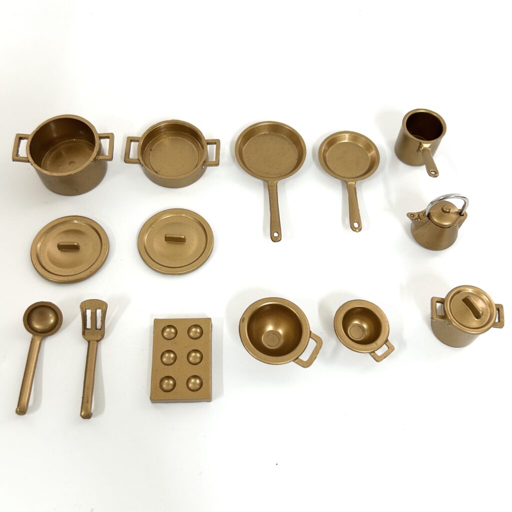 [used] Vintage Pot Frying Pan Set 1991 KA-59 Sylvanian Families Calico Critters