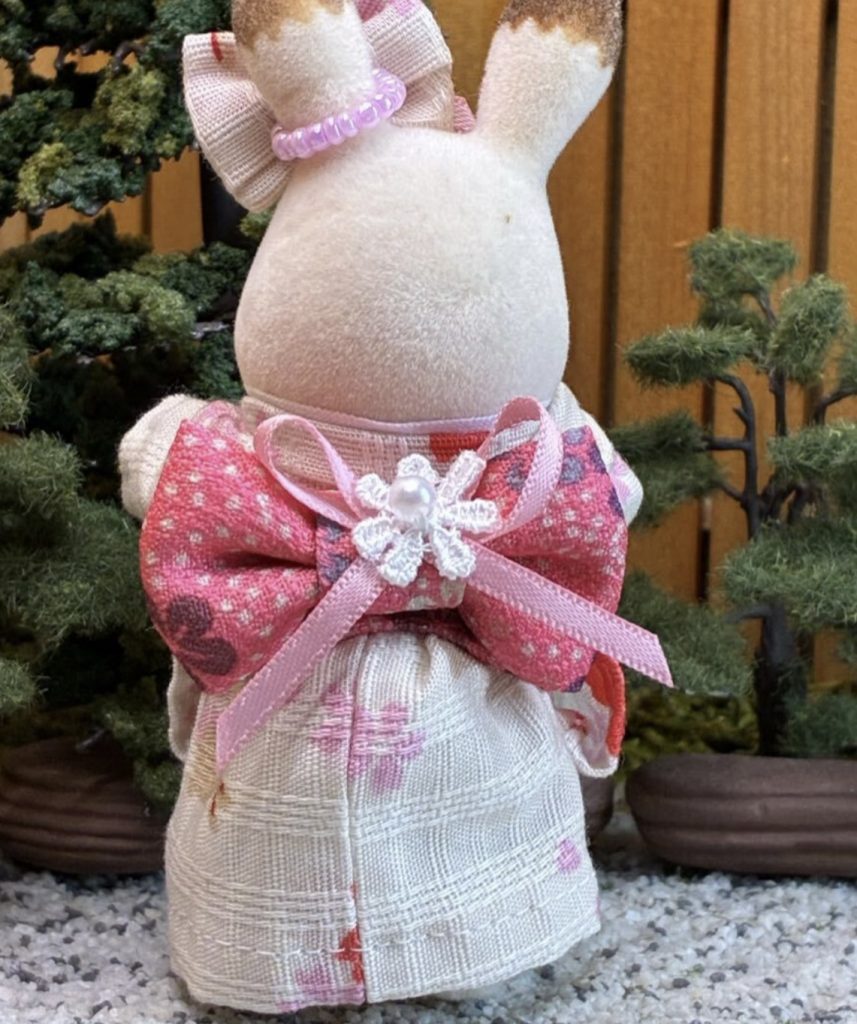 White Sakura Kimono for Big Sister Handmade