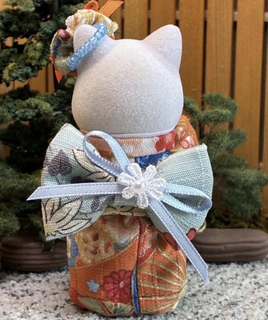 Floral Orange Kimono pour Mère Fait Main