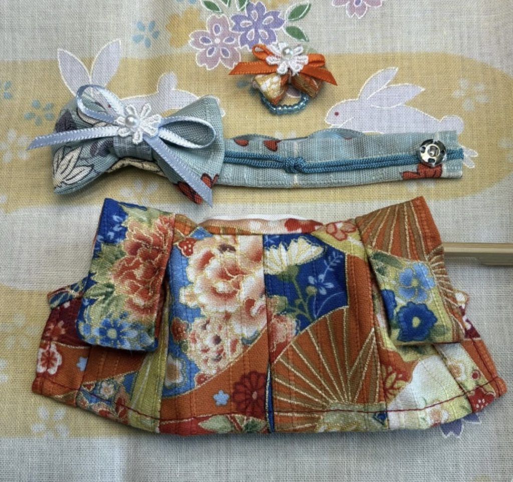 Floral Orange Kimono pour Mère Fait Main