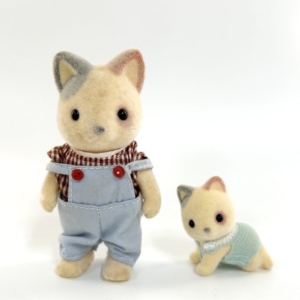 [used] Whiskers Spotted Cat Father Baby Sylvanian Families Calico Critters
