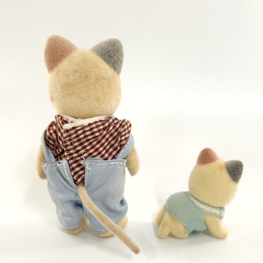 [used] Whiskers Spotted Cat Father Baby Sylvanian Families Calico Critters