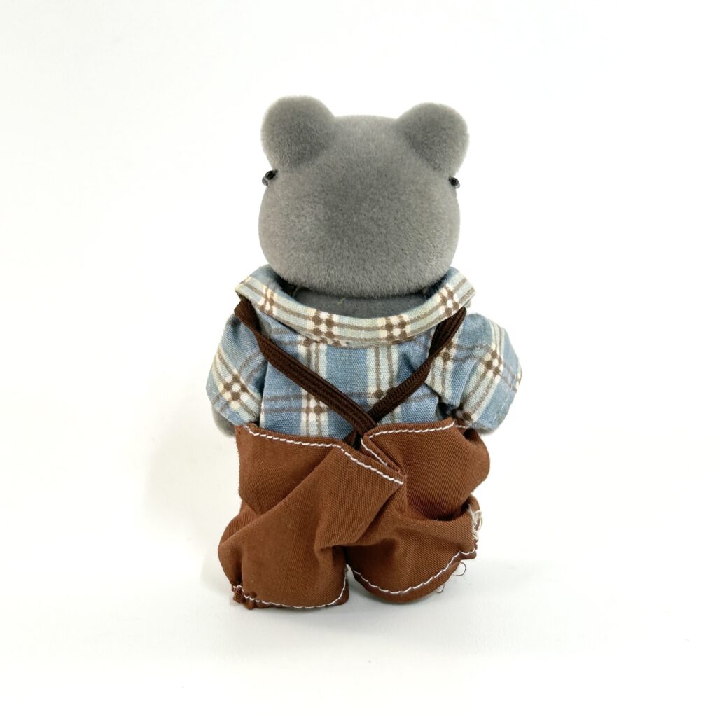 [used] Vintage Grey Bear Grandfather Sylvanian Families Calico Critters