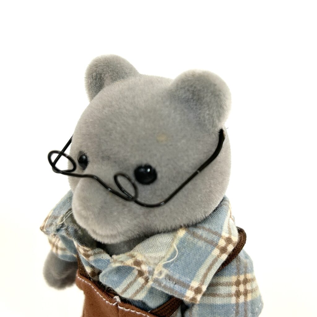 [used] Vintage Grey Bear Grandfather Sylvanian Families Calico Critters