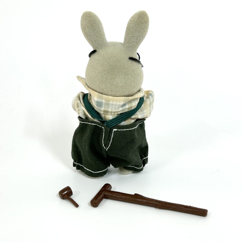 [used] Vintage Gray Rabbit Grand Father 1985 U-16-950 Sylvanian Families Calico Critters