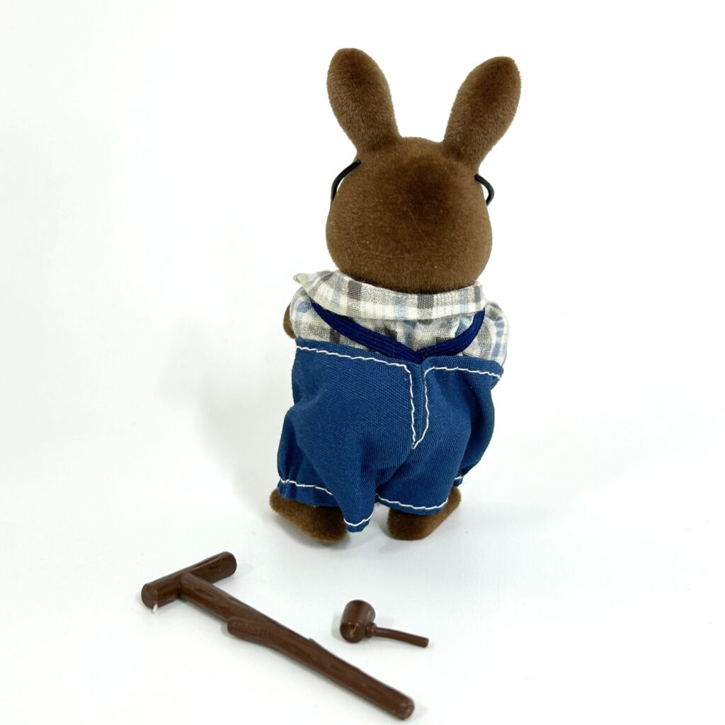 [used] Vintage Brown Rabbit Grandfather 1986 U-06-950 Sylvanian Families Calico Critters