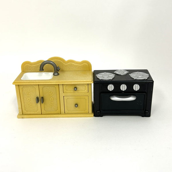 [Used] SINK STOVE SET Japan Epoch Sylvanian Families