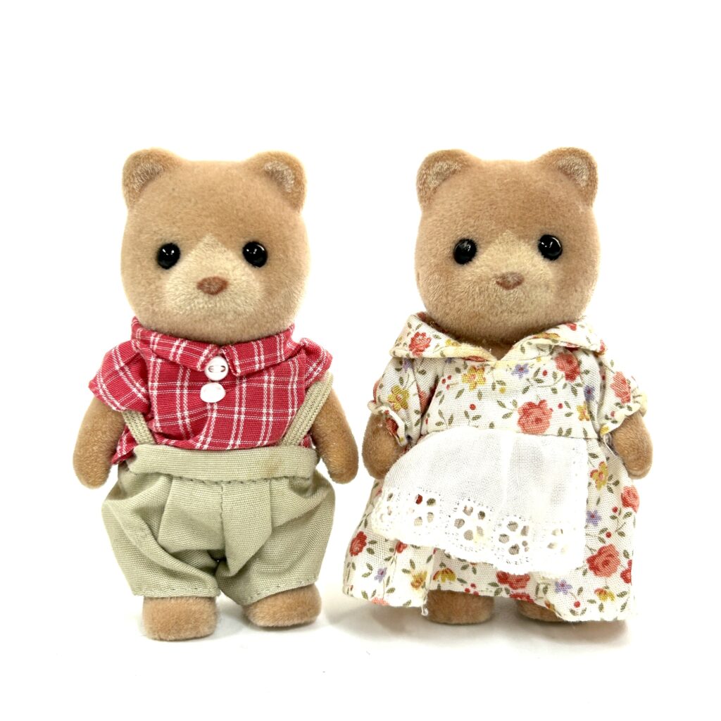 [used] Bear Father and Mother Sylvanian Families Calico Critters