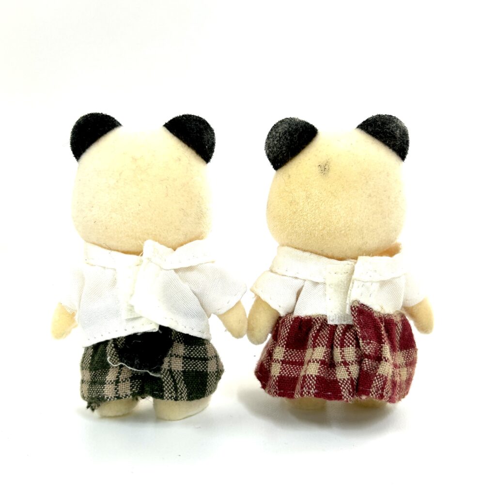 [used] Panda Boy and Girl Sylvanian Families Calico Critters