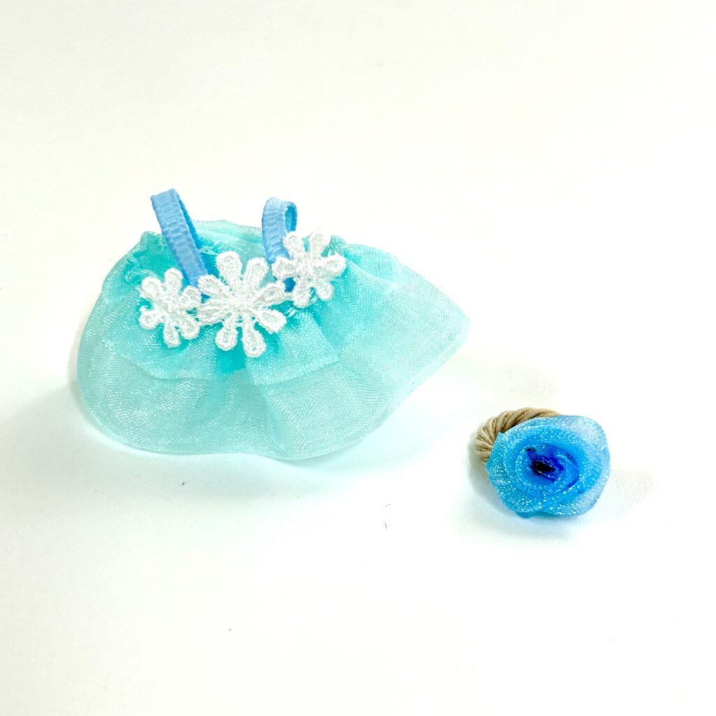 Baby Tulle Puff Dress Set Blue Green Mayumi Handmade
