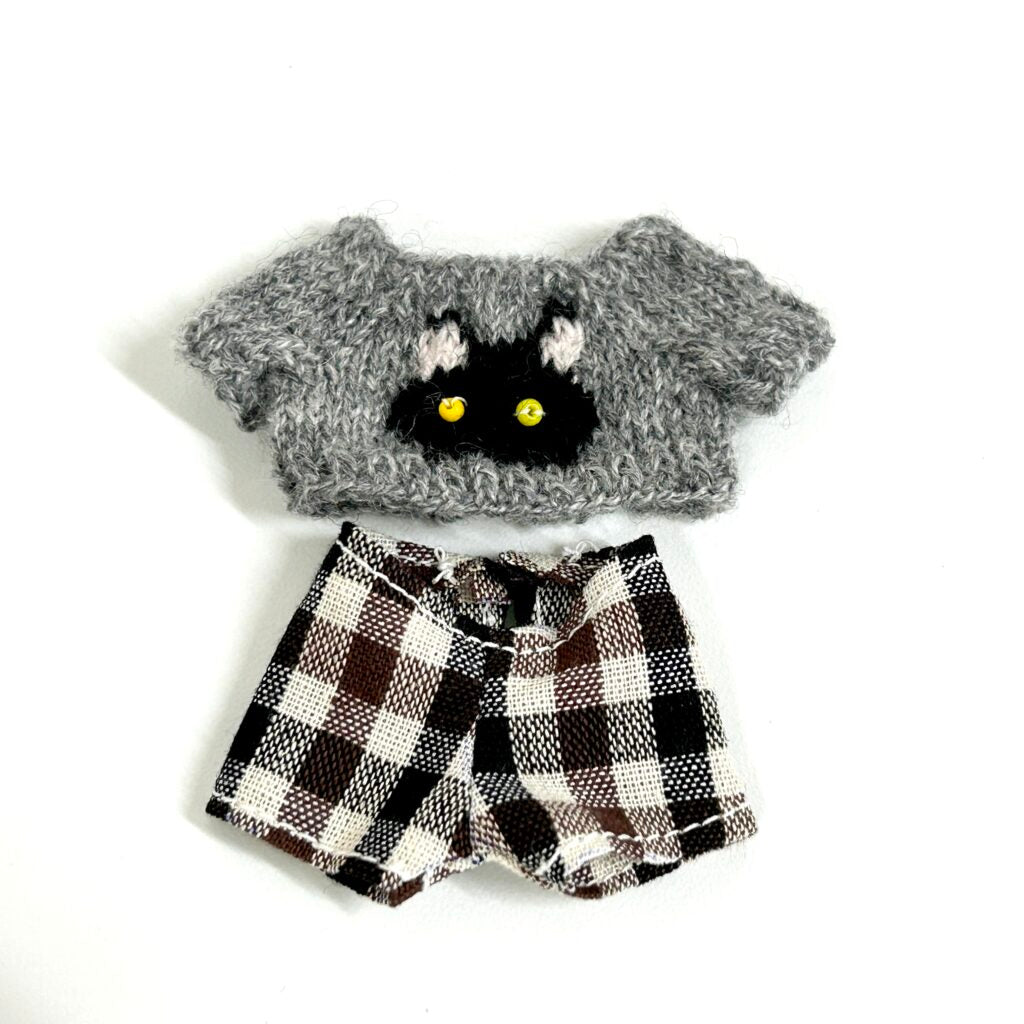 Cat Day Sweater Set Black Cat Handmade