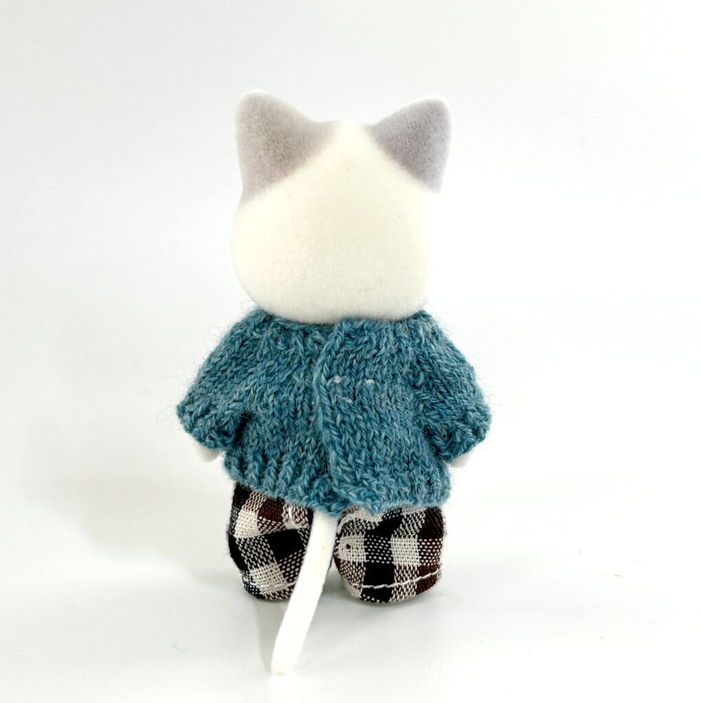 Cat Day Sweater Set Orange Bicolor Cat Black Eyes Handmade