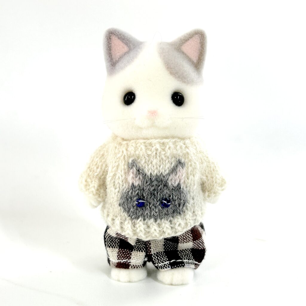 Cat Day Sweater Set Grey Cat Handmade
