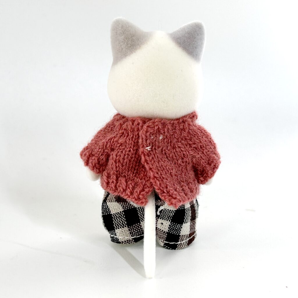 Cat Day Sweater Set White Cat Blue Eyes Handmade