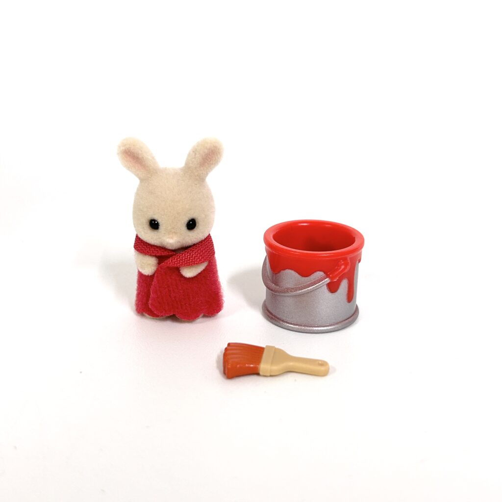 [used] Baby Craft Lovers Series Little Milk Rabbit Baby With Red Paint 2025 Sylvanian Families Calico Critters