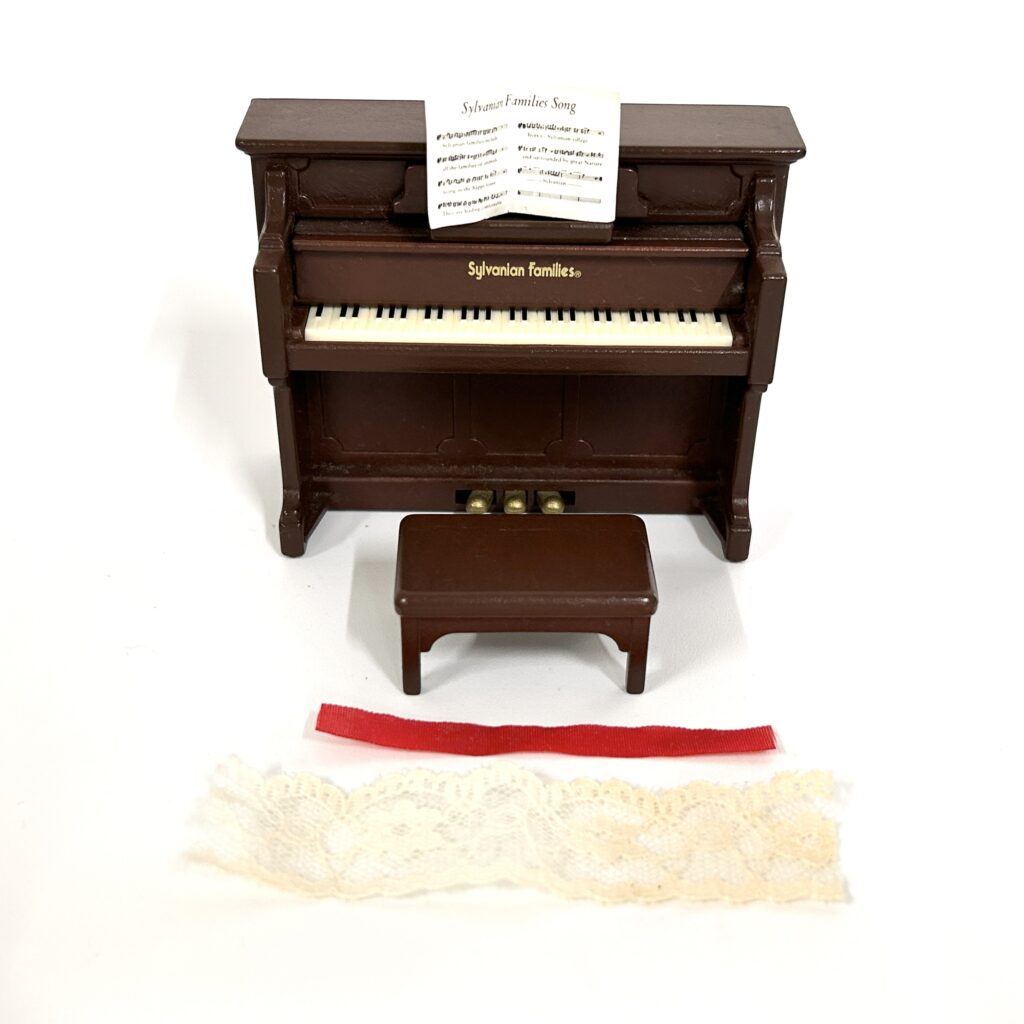 [used] Vintage Brown Upright Piano Set 1996 KA-72 Sylvanian Families Calico Critters