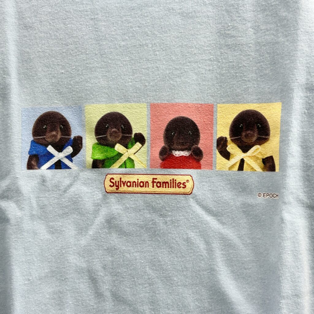 Mole Family Colorful T-Shirt Baby Blue Amazon Original Sylvanian Families Calico Critters