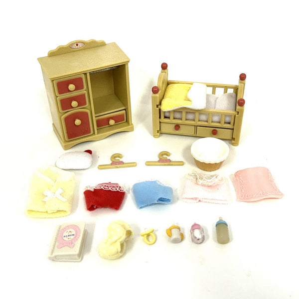 [Used] DRESSER BED ACCESSORY SET Epoch Japan Sylvanian Families