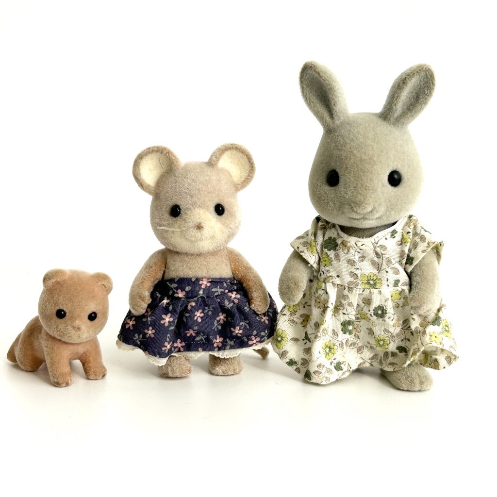 [used] Grey Rabbit Mouse Bear Sylvanian Families Calico Critters