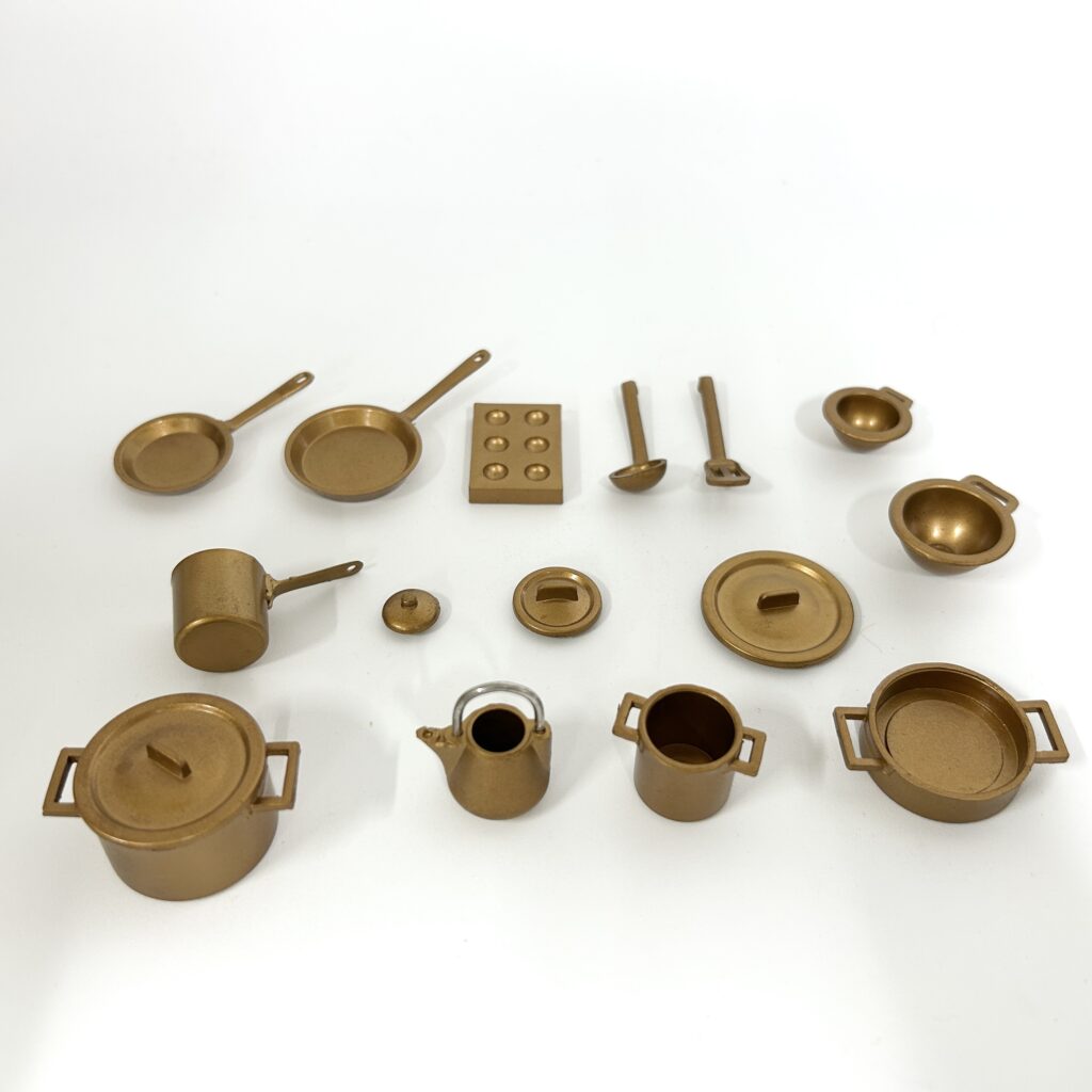 [used] Vintage Pot Frying Pan Set 1991 KA-59 Sylvanian Families Calico Critters