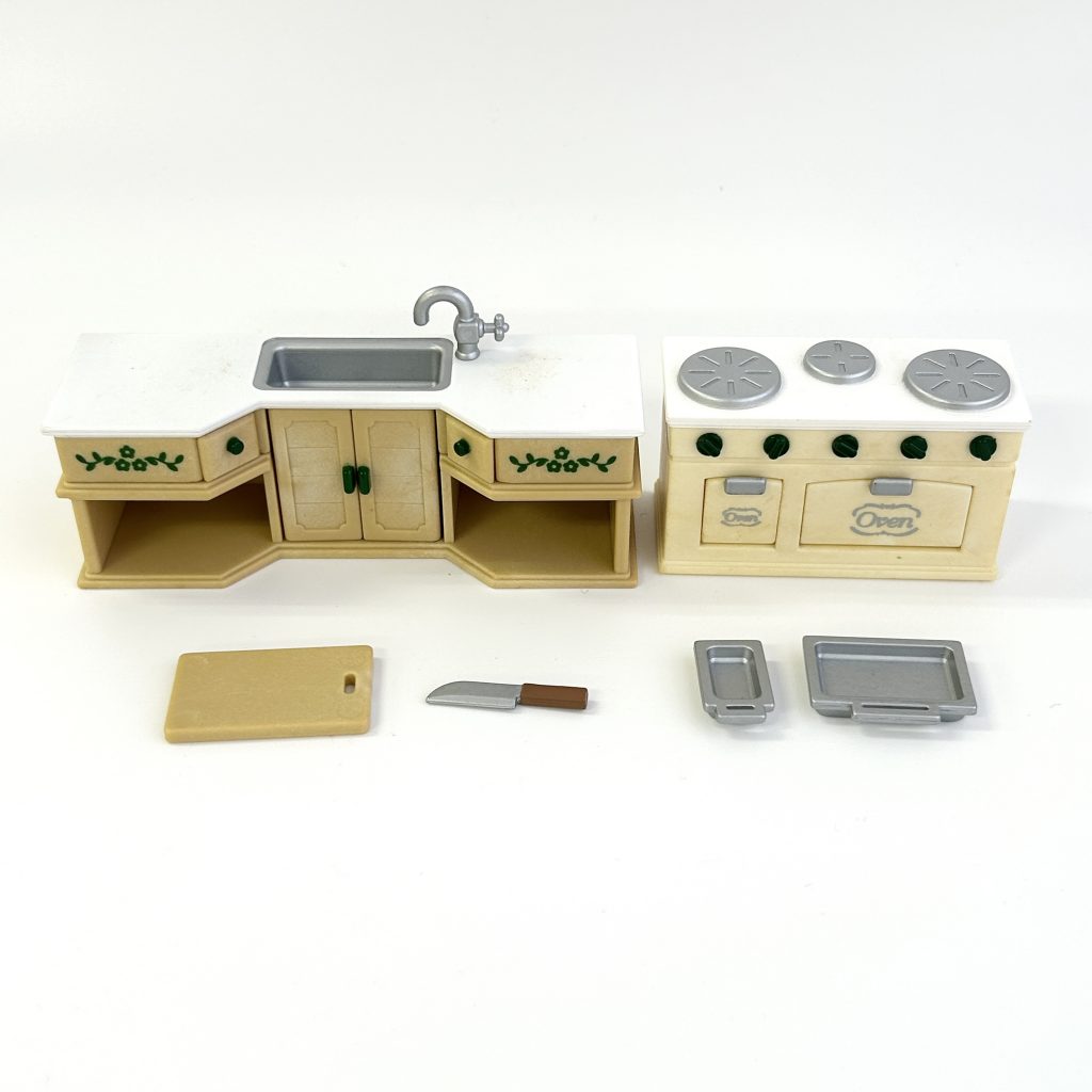[used] Kitchen Stove Sink Counter Set Sylvanian Families Calico Critters