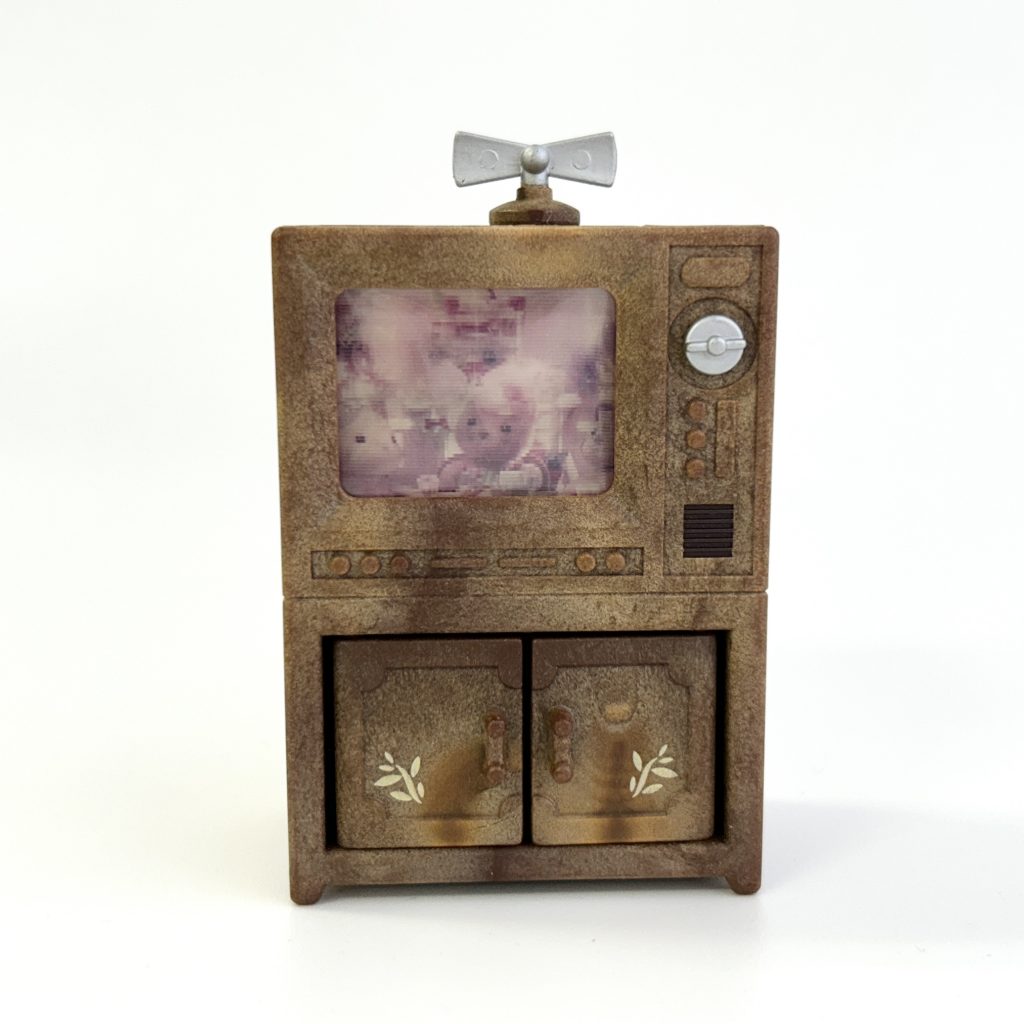 [used] Vintage Television Tv Stand Set 1999 KA-506 Sylvanian Families Calico Critters