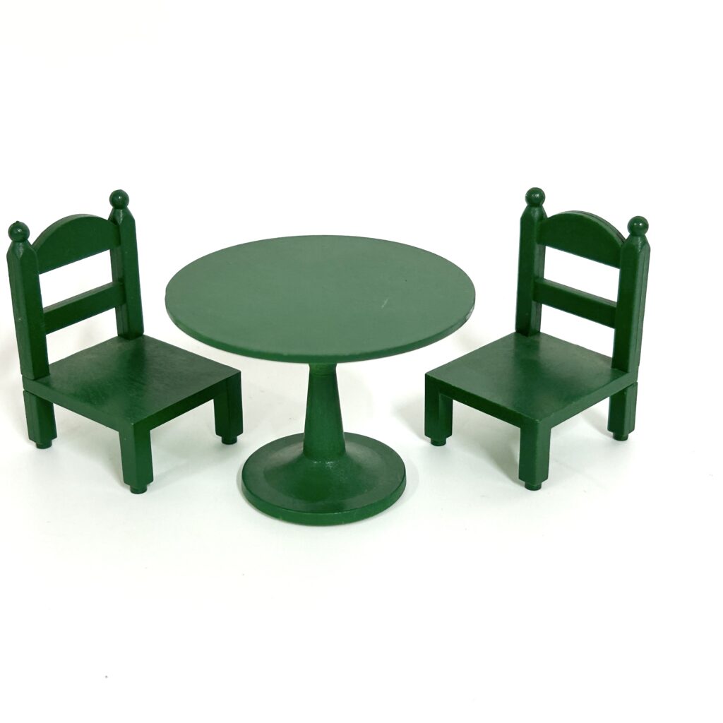 [used] Vintage Green Round Table Set KA-02 Sylvanian Families Calico Critters