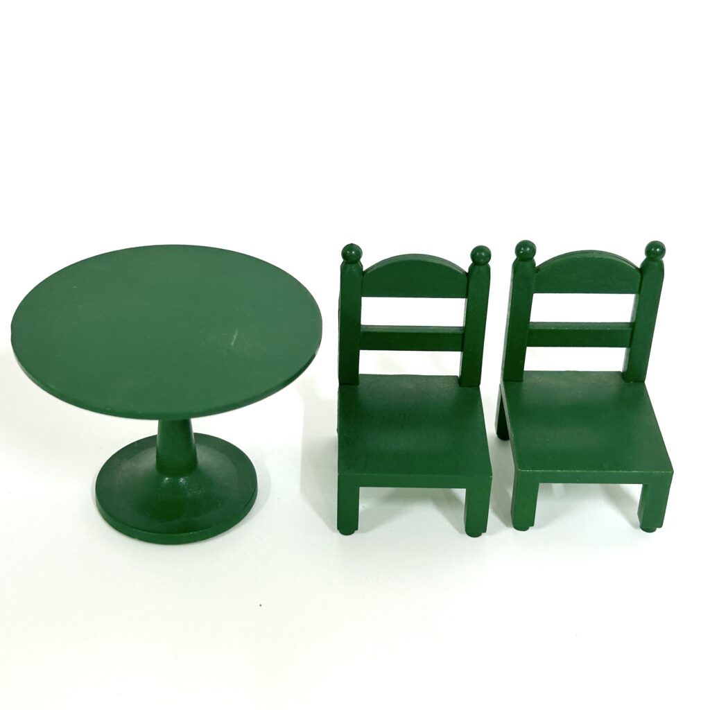 [used] Vintage Green Round Table Set KA-02 Sylvanian Families Calico Critters
