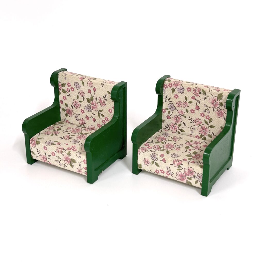 [used] Vintage Green Armchari Set Sylvanian Families Calico Critters