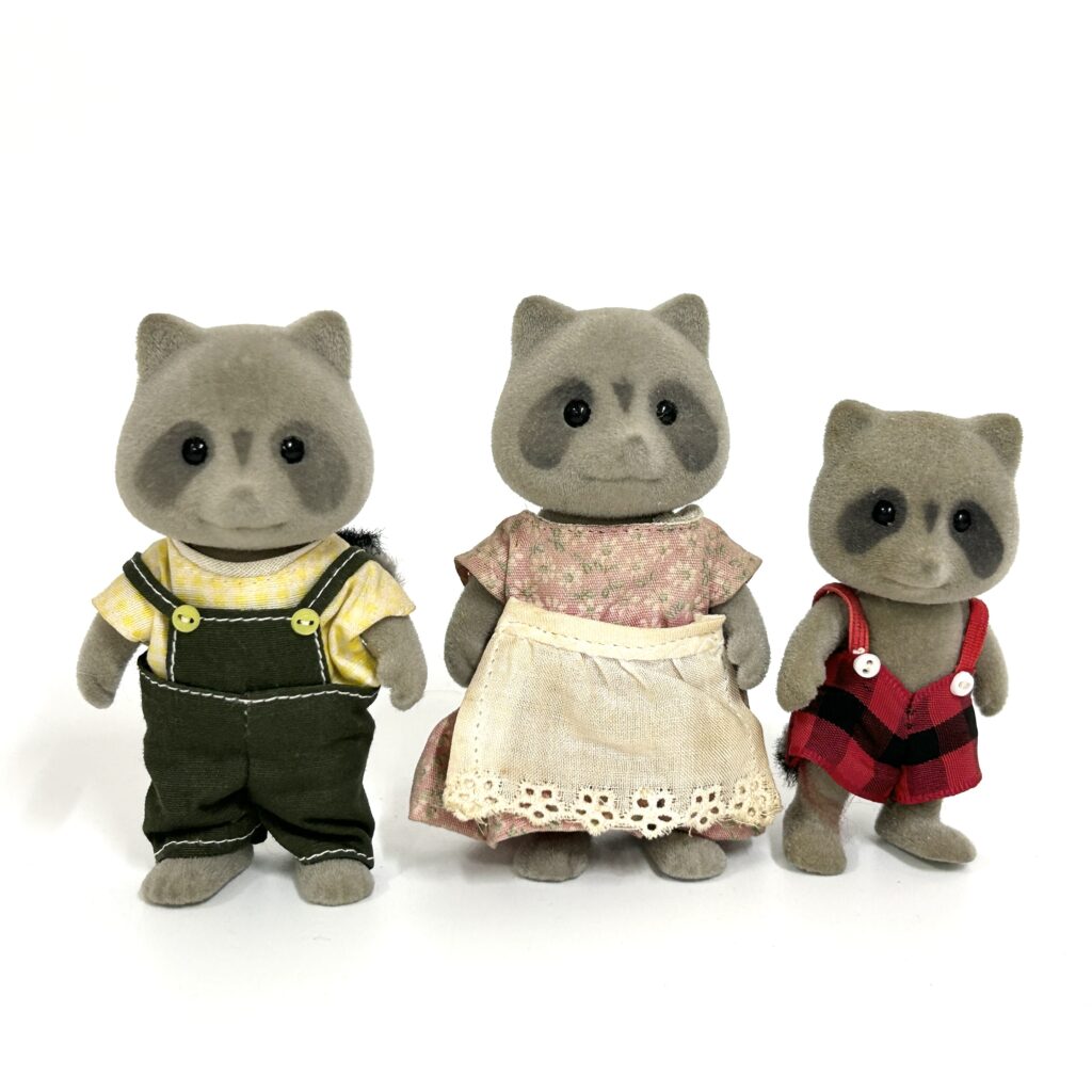 [used] Vintage Raccoon Family 1986 Sylvanian Families Calico Critters