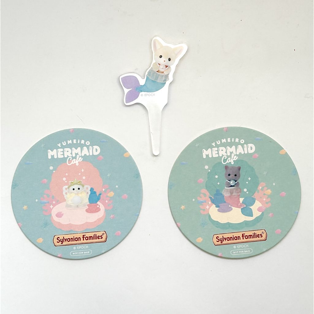 Dessous de verre en papier, médiator acrylique, Calico Clitters, Sylvanian Families, Calico Critters