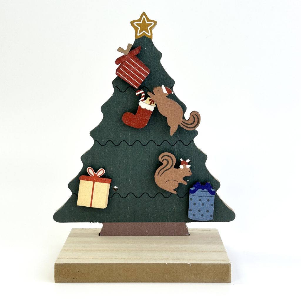 Wooden Display Stand Squirrel and Gift Tree Natural Kitchen