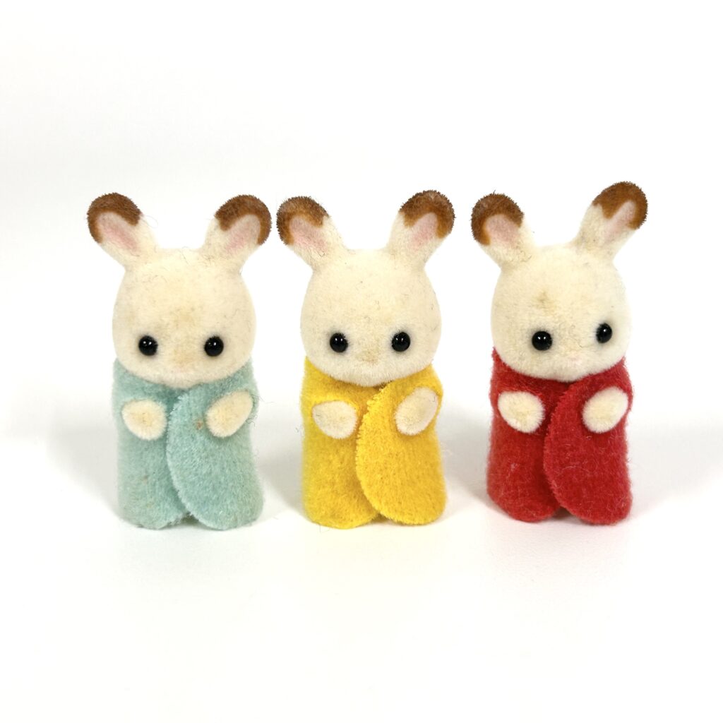 [used] Chocolate Rabbit Triplets Baby Pram Set SE-204 Sylvanian Families Calico Critters