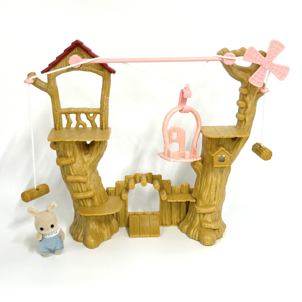 [used] Milk Rabbit Ropeway Wood Playground 2019 KO-64 Sylvanian Families Calico Critters