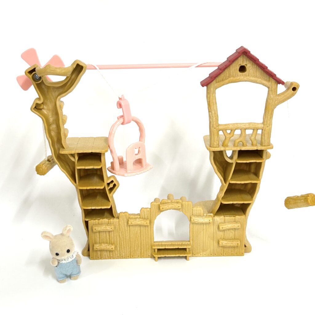 [used] Milk Rabbit Ropeway Wood Playground 2019 KO-64 Sylvanian Families Calico Critters