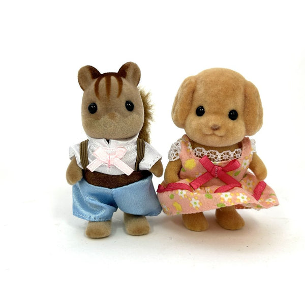 [Used] SQUIRREL BOY TOY POODLE GIRL Epoch  Sylvanian Families