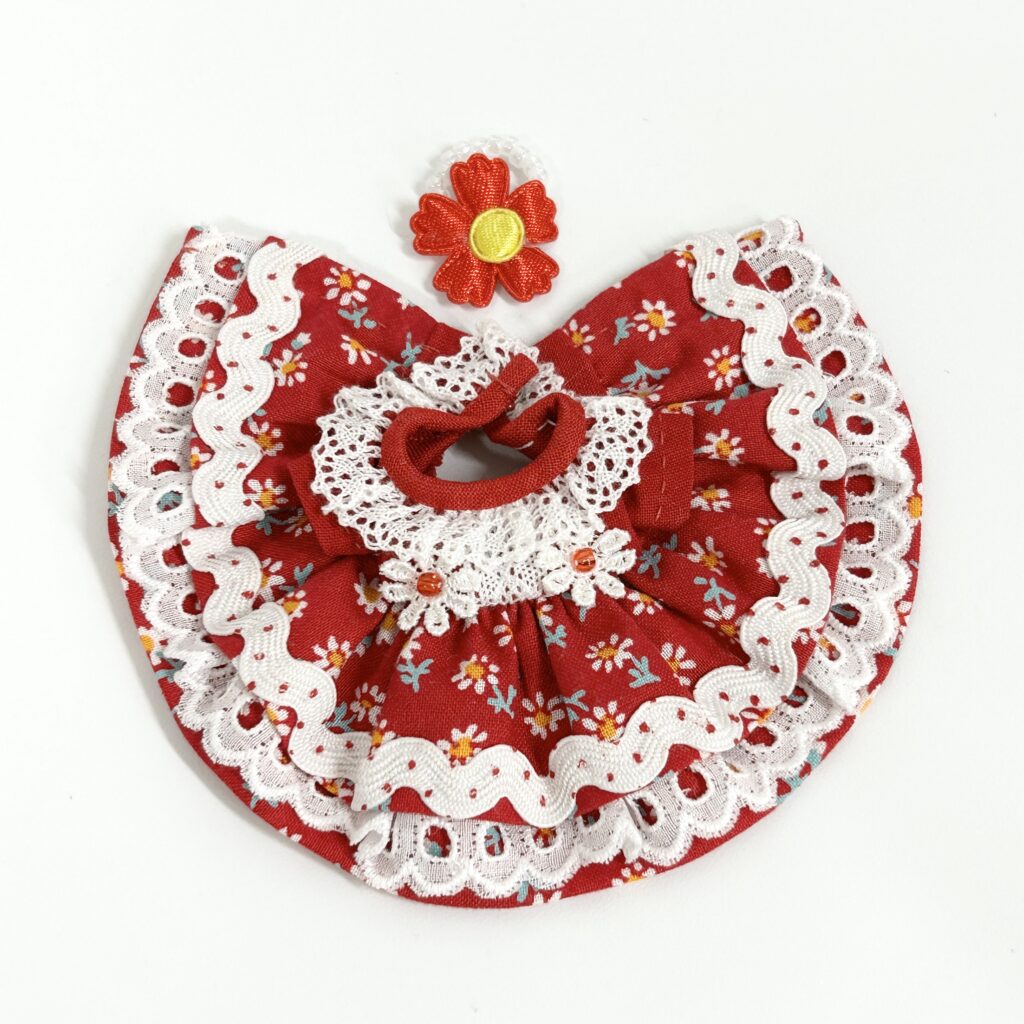 Red Small Flower Pretty Dress Handmade
