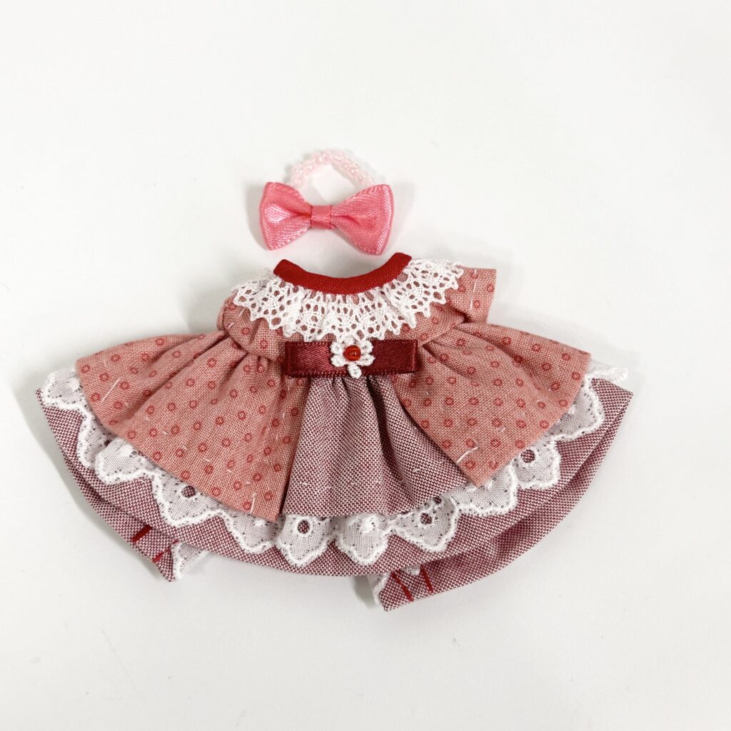 Red Dot Overskirt Dress Handmade