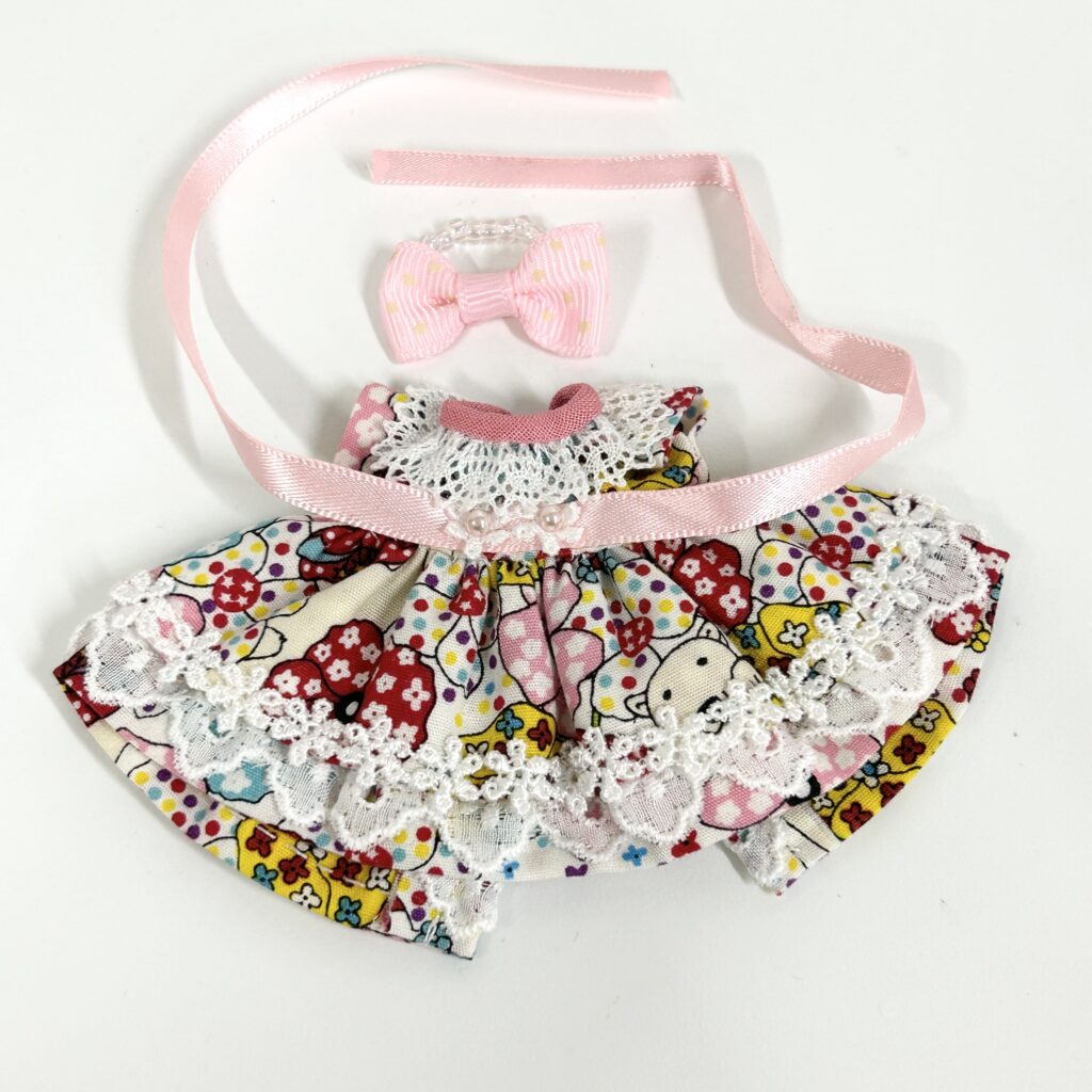 Pink Colorful Dot Pretty Dress Handmade